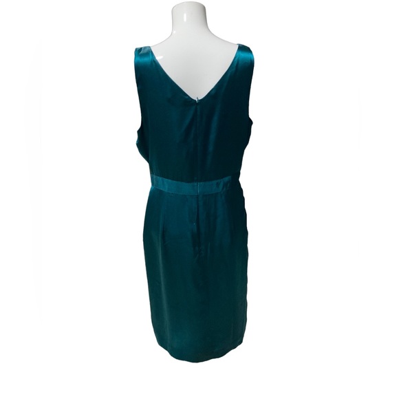 NWT Banana Republic women’s size 10 silk teal dress - Picture 3 of 8